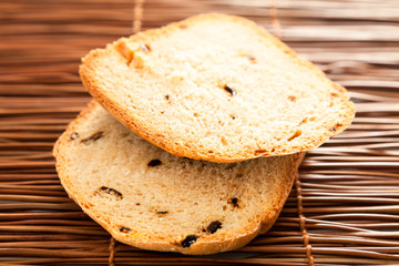Homemade rye bread wtih dried peppers