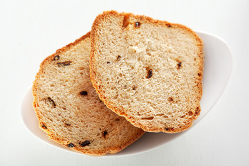 Homemade rye bread wtih dried peppers