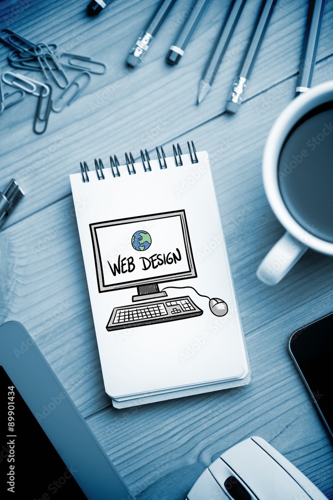 Poster composite image of web design doodle