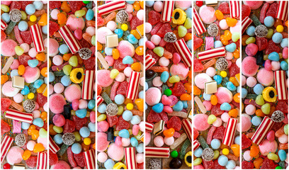 Fototapeta na wymiar photo collage of colorful candies