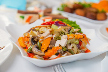 Salad with meat and vegetables