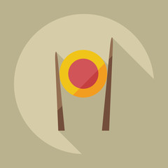 Flat modern design with shadow icons Japanese sushi