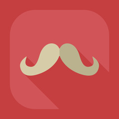 Fototapeta premium Flat modern design with shadow icon mustache