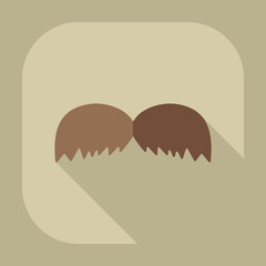 Flat modern design with shadow icon mustache