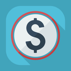 Flat modern design with shadow icons currency unit