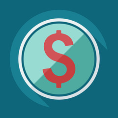 Flat modern design with shadow icons currency unit