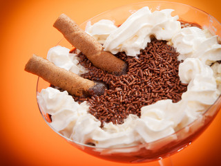 Chocolate cream with vanilla