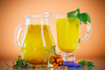 juice from ripe sea-buckthorn berries