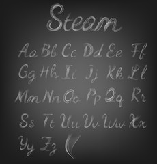 Steam Alphabet. Vector illustration - 89906024