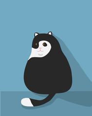 fat cat cute Illustration cute vector