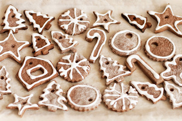 Cookies with glaze for Christmas 
