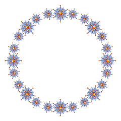 Round frame with snowflakes