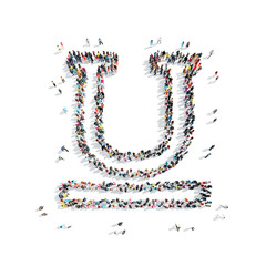 people  shape letter cartoon