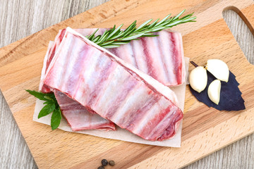 Raw lamb ribs