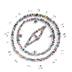 people  shape  compass cartoon