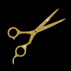 Retro golden scissors icon
