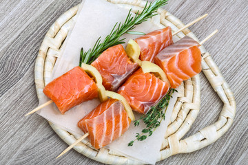 Salmon skewer