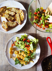 Food on a table