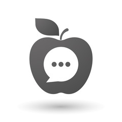 Apple icon with a comic balloon