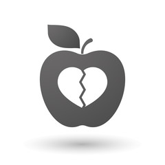 Apple icon with a broken heart