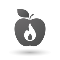 Apple icon with a flame