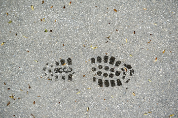 Profil eines Schuhabdrucks