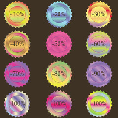 set of labels discounts