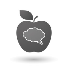 Apple icon with a comic cloud balloon