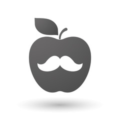 Apple icon with a moustache