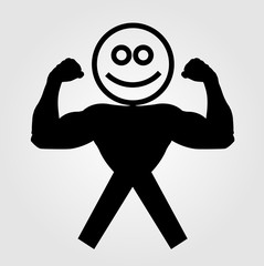 Figure with muscles showing muscle strength