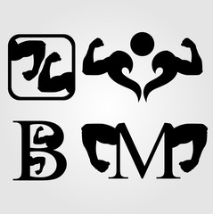 Set of bodybuilding logos
