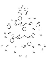 gioco dei puntini, albero di natale