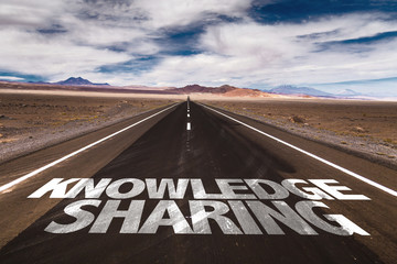 Knowledge Sharing written on desert road
