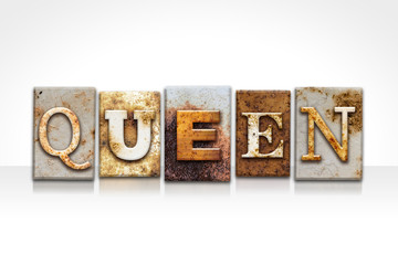 Queen Letterpress Concept Isolated on White