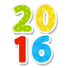 New Year concept with 2016 number 