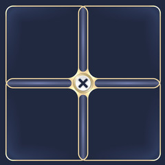 Four connected golden frames for your white text and multiplicat