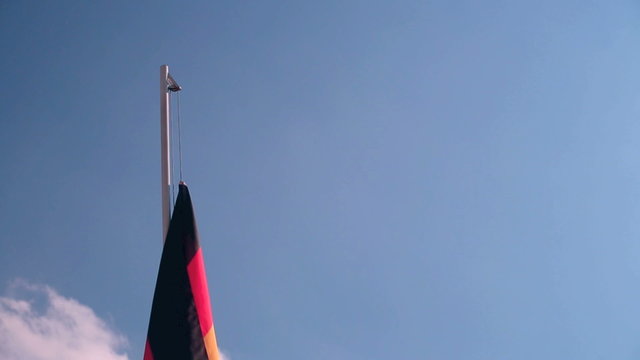 Hoisting a Germany flag 