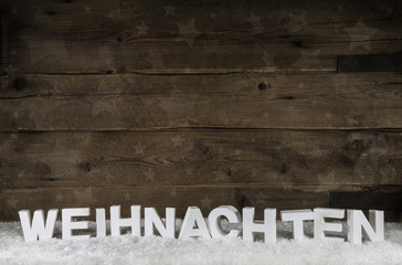 Holz Hintergrund zur Werbung mit dem Text Weihnachten in braun und weiß