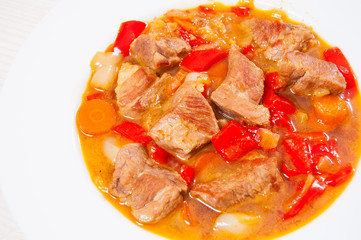 stewed meat with vegetables 