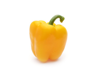 Colored peppers on white background