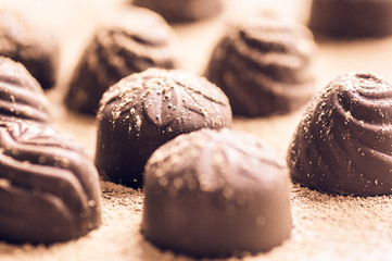 Chocolate candy in focus