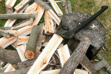 man chopping wood