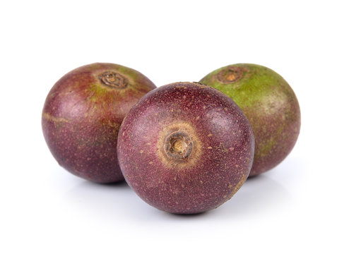 Flacourtia fruit on white background