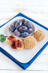 Dumplings with plums
