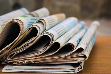 Newspapers on the table