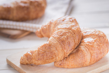 Freshly baked butter croissant