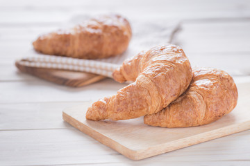 Freshly baked butter croissant