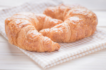 Freshly baked butter croissant