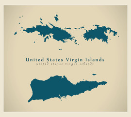 Modern Map - US Virgin Islands VI