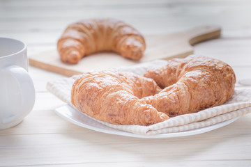 Freshly baked butter croissant